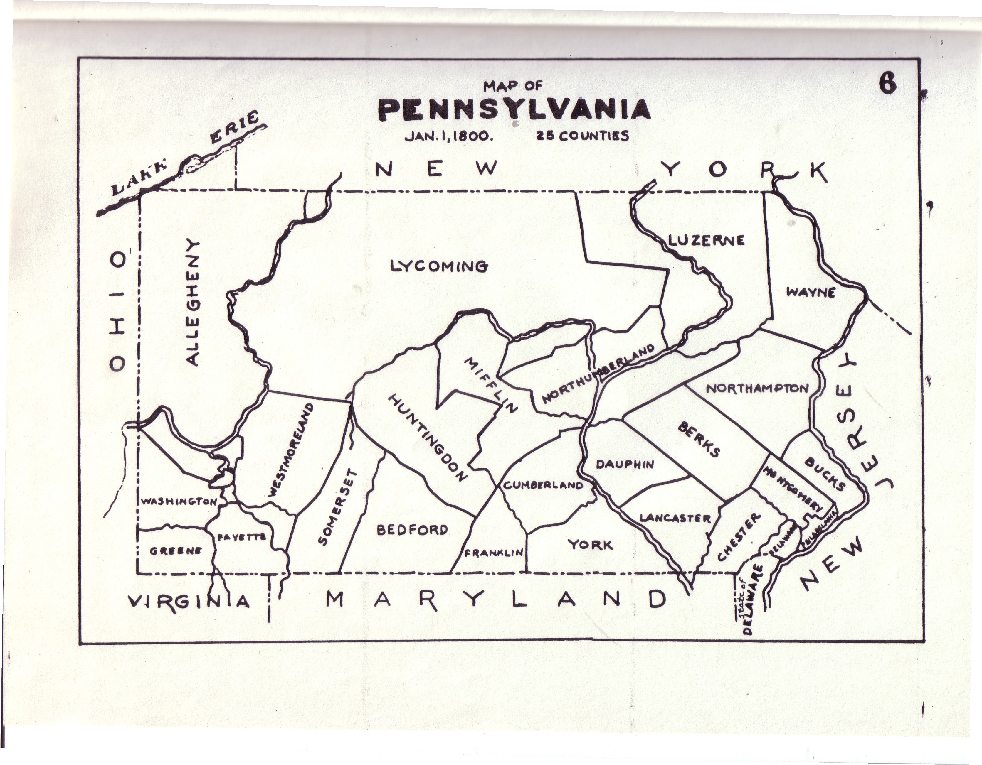1797 PA MAP Mt Pocono Narberth New Britain Newtown History Pennsylvania SURNAMES 