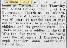 William Hicks Rev Obituary - La Follette, TN LaFollette