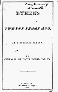 An Historical Sketch, the title page to Dr. Miller's book