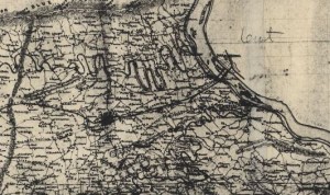 The area of Harrisburg in his 1863 map